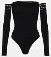 Alaïa Black Vienne Bodysuit In Black