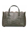 Alaïa Vienne Perforated Open Top Handbag In Green