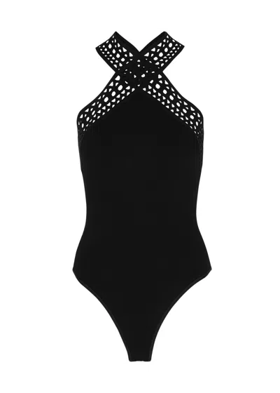 Alaïa Vienne Stretch-knit Bodysuit In Black