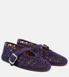 Alaïa Vienne Suede Ballet Flats In Purple