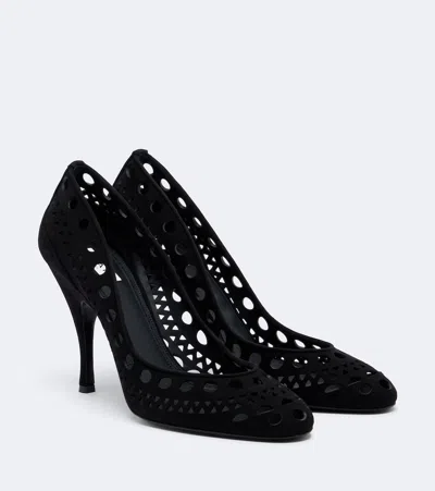 Alaïa Vienne Suede Pumps In Black
