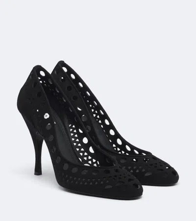 Alaïa Vienne 100 Suede Pumps In Black