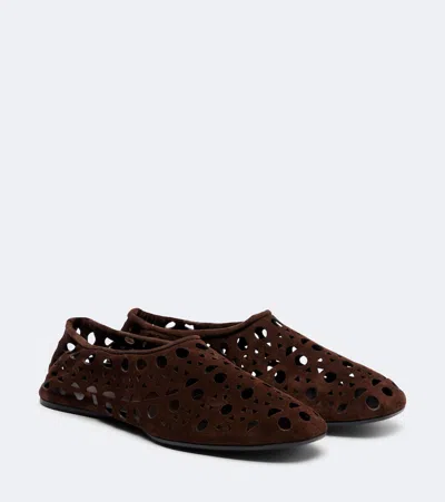 Alaïa Pantofole Vienne In Pelle Di Vitello Effetto Velluto In Multi