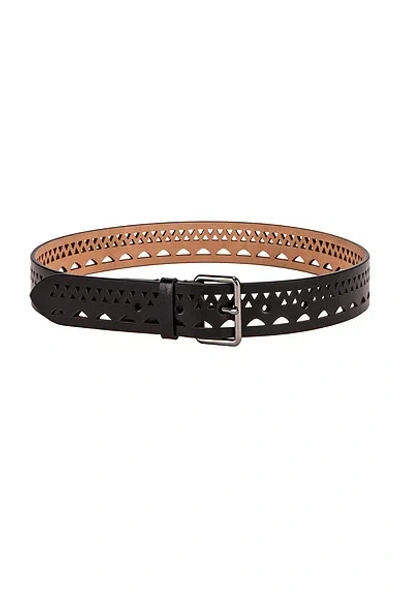 Alaïa Neo Vienne Leather Belt In Black