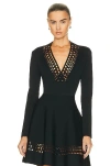 Alaïa Cutout V-neck Bodysuit In Noir Ala?a