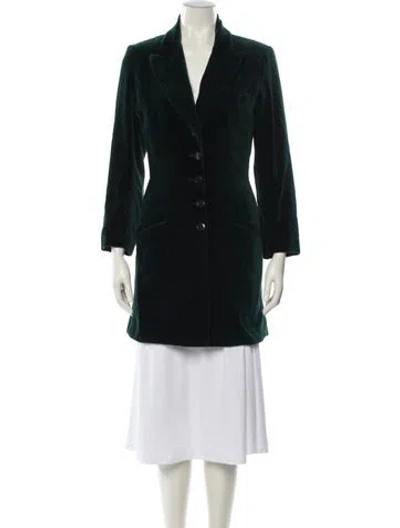 Pre-owned Alaïa Vintage 1980's Faux Fur Coat In Green