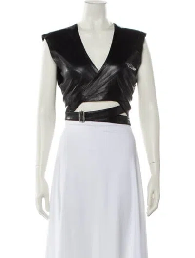 Pre-owned Alaïa Vintage 1982 Crop Top In Black