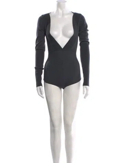 Pre-owned Alaïa Vintage 1984 Bodysuit In Gray