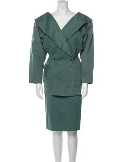 Pre-owned Alaïa Vintage 1984 Skirt Suit In Green