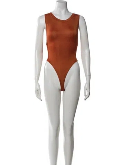 Pre-owned Alaïa Vintage 1986 Bodysuit In Orange