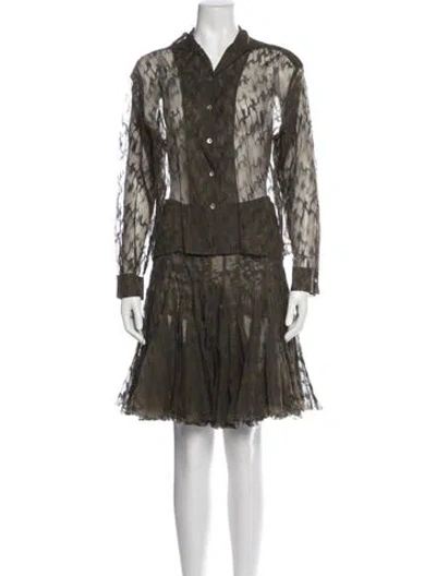 Pre-owned Alaïa Vintage 1987 Skirt Set In Green