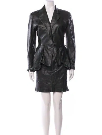 Pre-owned Alaïa Vintage 1987 Skirt Suit In Green