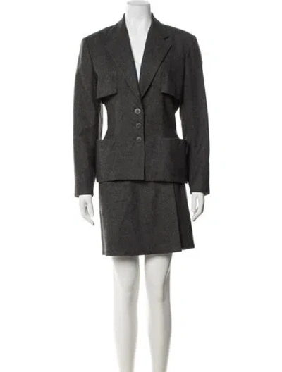 Pre-owned Alaïa Vintage 1988 Skirt Set In Gray