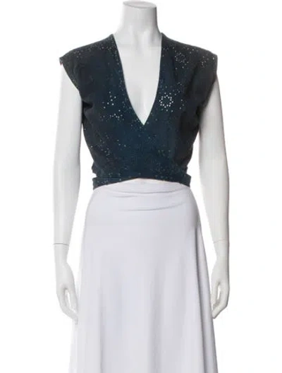 Pre-owned Alaïa Vintage 1989 Top In Blue