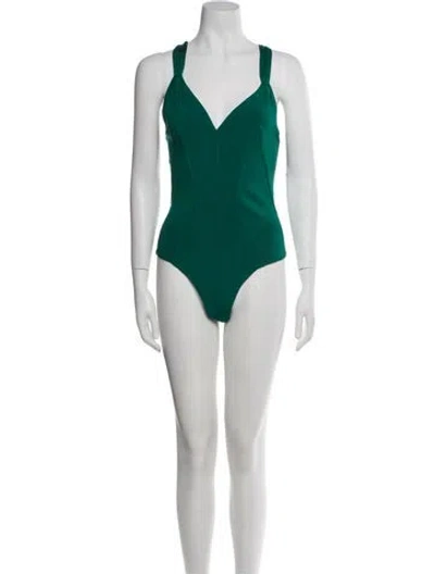 Pre-owned Alaïa Vintage 1990 Bodysuit In Green