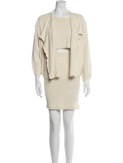 Pre-owned Alaïa Vintage 1990's Skirt Set In Neutral