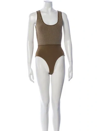 Pre-owned Alaïa Vintage 1990 Top In Green/white