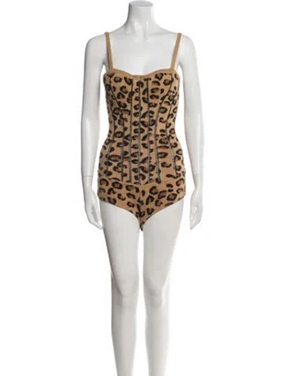 Pre-owned Alaïa Vintage 1991 Bodysuit In Brown