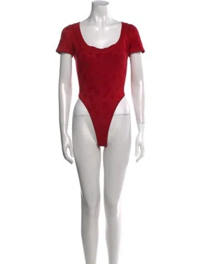 Pre-owned Alaïa Vintage 1991 Bodysuit In Red