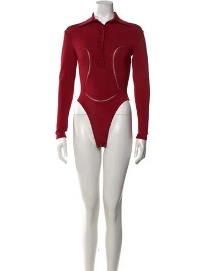 Pre-owned Alaïa Vintage 1991 Bodysuit In Red