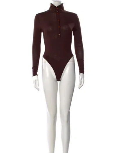 Pre-owned Alaïa Vintage 1991 Bodysuit W/ Tags In Brown