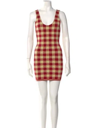 Pre-owned Alaïa Vintage 1991 'tati' Mini Dress In Red