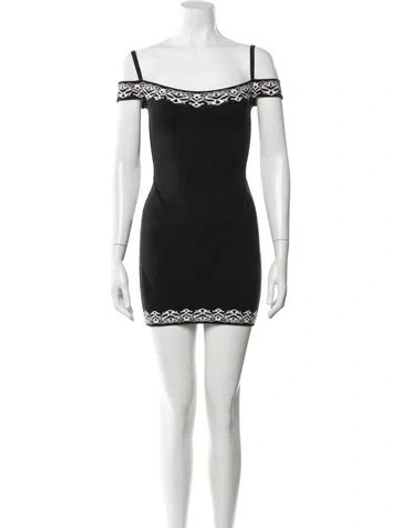 Pre-owned Alaïa Vintage 1992 Mini Dress In Black/white