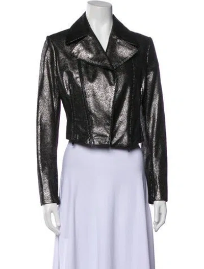 Pre-owned Alaïa Vintage 2003 Biker Jacket In Metallic/silver