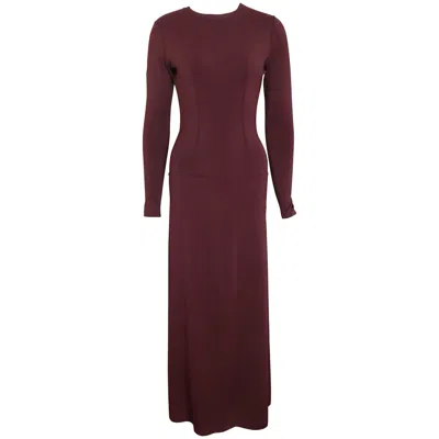 Pre-owned Alaïa Vintage 90s Alaia Wine Long Sleeves Bodycon Maxi Dress In Black