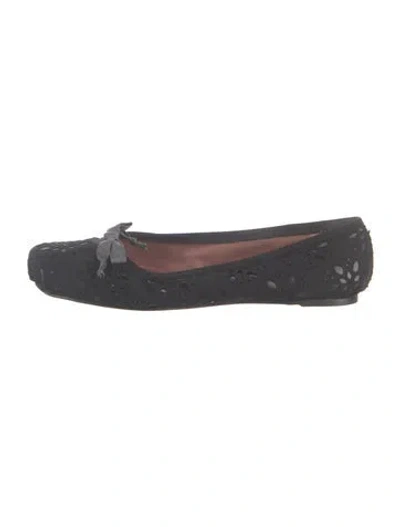 Pre-owned Alaïa Vintage Canvas Ballet Flats In Black