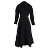 Alaïa Virgin Wool Cinched Coat In Black