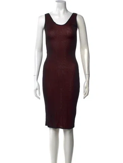 Pre-owned Alaïa Vintage Knee-length Dress In Burgundy
