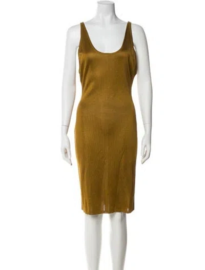 Pre-owned Alaïa Vintage Knee-length Dress In Yellow