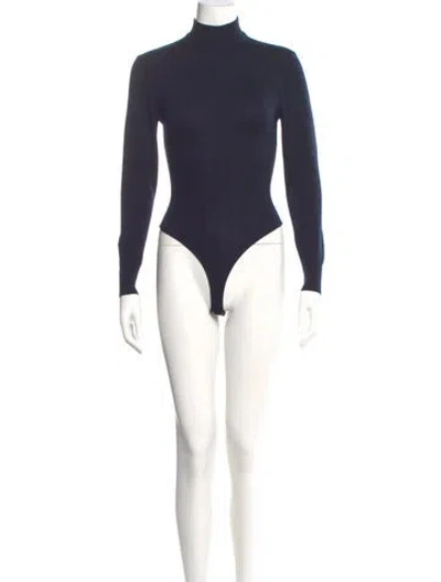 Pre-owned Alaïa Vintage Late 1980's - Early 1990's Bodysuit In Blue