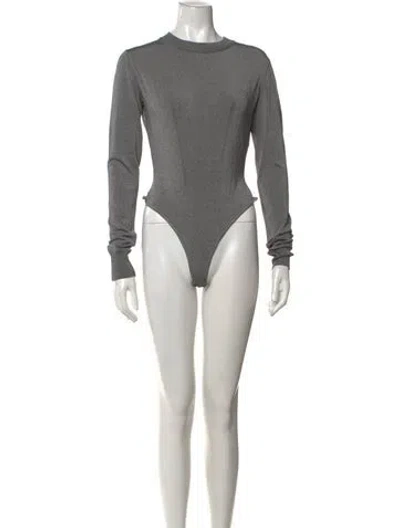 Pre-owned Alaïa Vintage Late 1980's - Early 1990's Bodysuit In Grey