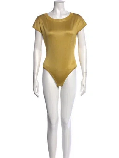 Pre-owned Alaïa Vintage Late 1980's - Early 1990's Bodysuit In Neutral