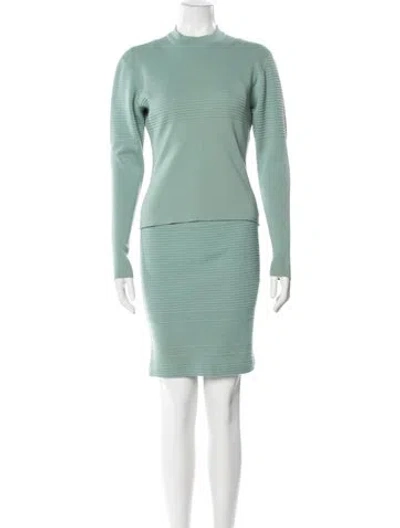 Pre-owned Alaïa Vintage Late 1980's - Early 1990's Skirt Set In Green