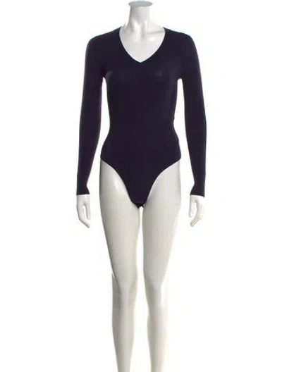 Pre-owned Alaïa Vintage Late 2000's - Early 2010's Bodysuit In Blue