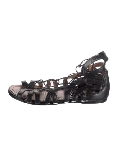 Pre-owned Alaïa Vintage Leather Gladiator Sandals In Black