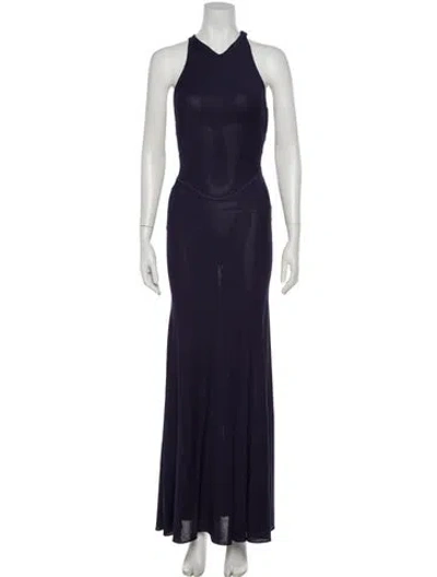 Pre-owned Alaïa Vintage Long Dress In Blue