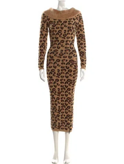 Pre-owned Alaïa Vintage Long Dress In Brown