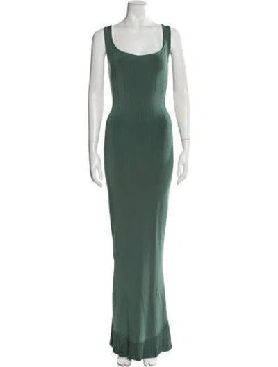 Pre-owned Alaïa Vintage Long Dress In Green