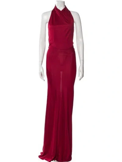 Pre-owned Alaïa Vintage Long Dress In Red
