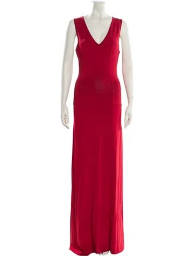 Pre-owned Alaïa Vintage Long Dress In Red