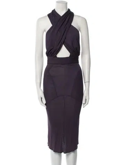 Pre-owned Alaïa Vintage Midi Length Dress In Purple