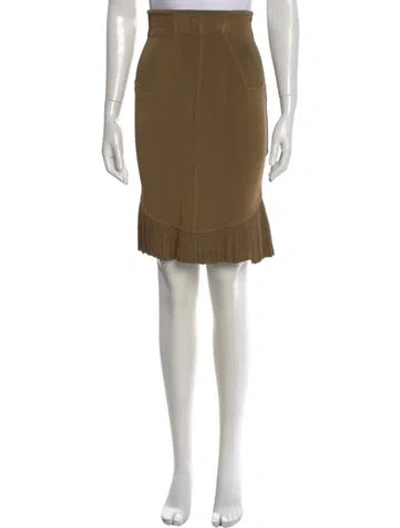 Pre-owned Alaïa Vintage Midi Length Skirt In Green