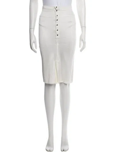 Pre-owned Alaïa Vintage Midi Length Skirt In White
