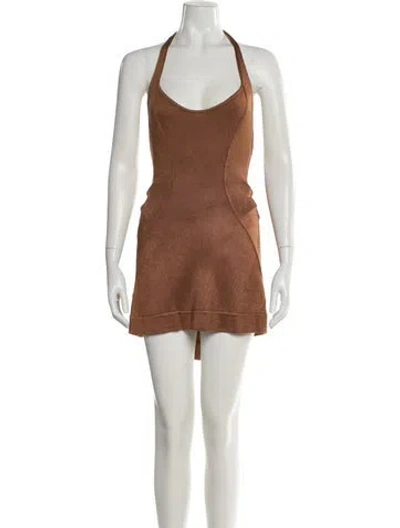 Pre-owned Alaïa Vintage Mini Dress In Brown