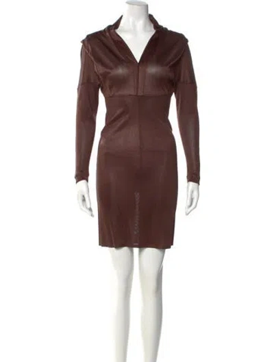 Pre-owned Alaïa Vintage Mini Dress In Brown