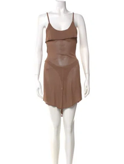Pre-owned Alaïa Vintage Mini Dress In Brown